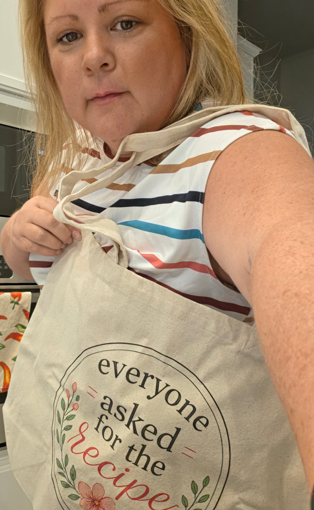 Canvas Tote — “Everyone Asked For The Recipe” Floral Grocery Bag