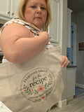 Canvas Tote Bag — “Everyone Asked for the Recipe” Floral Kitchen Gift